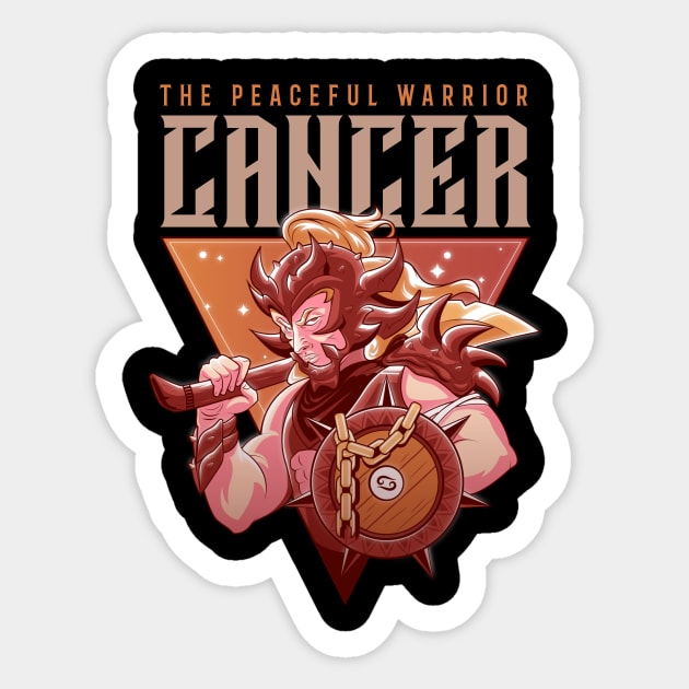 Cancer Zodiac Sign The Peaceful Warrior Sticker by Science Puns